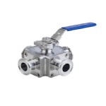 Sanitary Stainless steel Clamped Cross Ball Valve