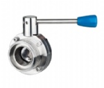 sanitary stainless steel DIN threaded butterfly valve