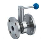 sanitary stainless steel flanged butterfly valve