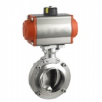 sanitary stainless steel pneumatic butterfly valve