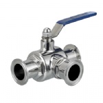 sanitary stainless steel three way clamped ball valve