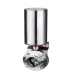 high quality sanitary stainless steel pneumatic clamped butterfly valve